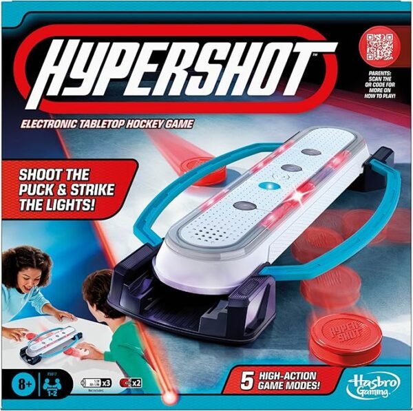 Hypershot Electronic Tabletop Hockey Game | 5 Games in 1 | Music, Lights, and Sounds | Ages 8 and Up | for 1 to 2 Players | Kids Board Games